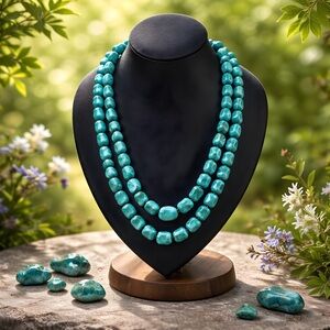 *NEW* Double layer Natural Turquoise Chunky Necklace